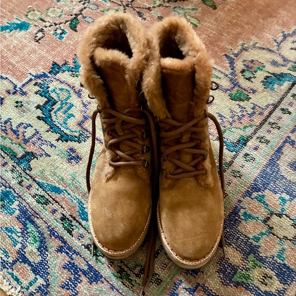 MONCLER MELUSINE SUEDE PLATFORM BOOTS SZ 41 - Picture 2 of 7